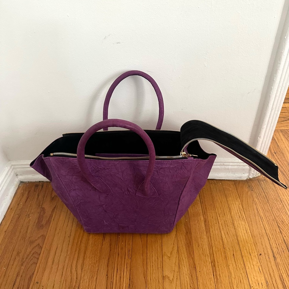 Maison Zaragoza Purple Double Zipper Handbag - Picture 4 of 8